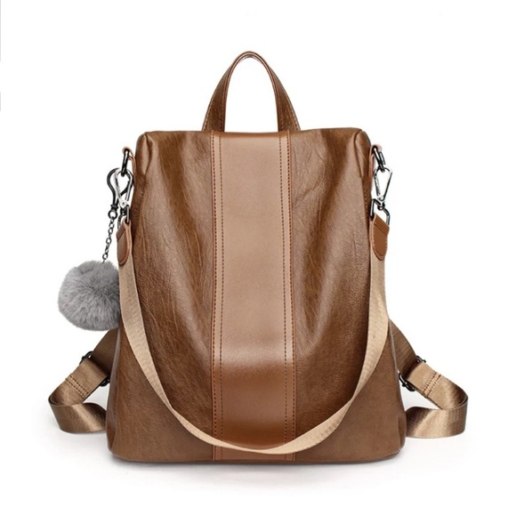 NEW MONZA Leather Backpack Shoulder Bag - Picture 3 of 8